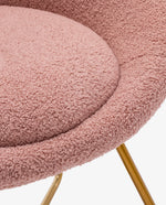 DUHOME Golden Isles papasan chair with sherpa cushion pink details