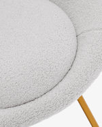 DUHOME Golden Isles papasan chair with sherpa cushion white details