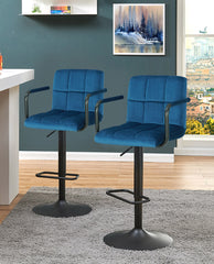 DUHOME green velvet bar stools dark blue