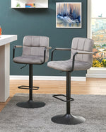 DUHOME grey velvet bar stools grey