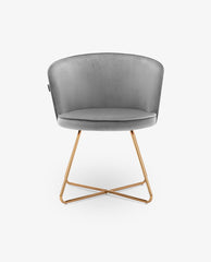 Duhome gray velvet barrel chair