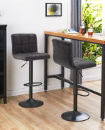 DUHOME leatherette bar stools dark grey