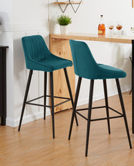 DUHOME New Orleans Bar Stools Set of 2 atrovirens