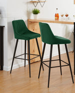 DUHOME padded counter stools with backs green