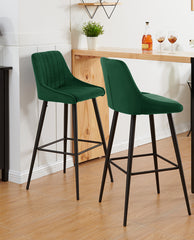 DUHOME padded counter stools with backs green