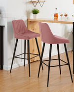 DUHOME padded stool with back pink