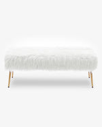 DUHOME fur ottoman bench white display