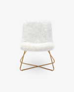 DUHOME Tacoma white fuzzy accent chair