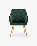 DUHOME dark green velvet accent chair front view