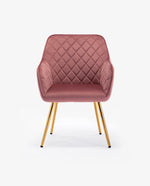 DUHOME Denver Rhombus pink velvet accent chair front view