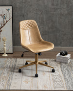 DUHOME brown leather ergonomic desk chair