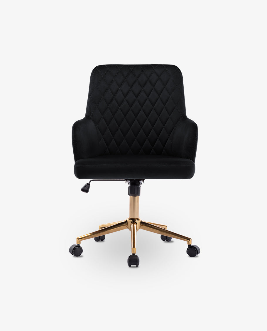 Black desk chair sales with gold legs