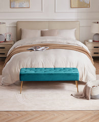 Anaheim Golden Legs Button Tufted Vanity Bench