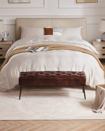 Taos Tufted Faux Leather Bedroom Bench