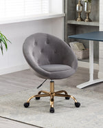 velvet rolling desk chair