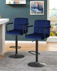 Tri-Valley Velvet Bar Stools Set of 2