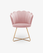 scalloped velvet accent chair