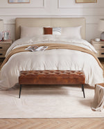 Taos Tufted Faux Leather Bedroom Bench