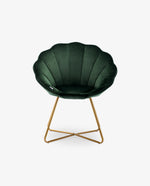 DUHOME scallop accent chair dark green front view