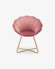 DUHOME scallop occasional chair pink front view
