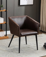 DUHOME black faux leather armchair