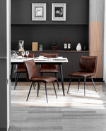 DUHOME charcoal faux leather dining chairs