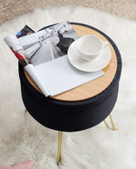 DUHOME storage vanity stool black details