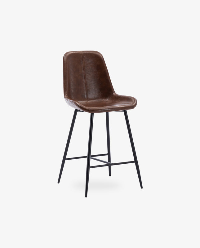 DUHOME brown faux leather bar stools