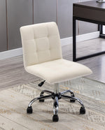 White Square Tufted Task Chair for Home Office