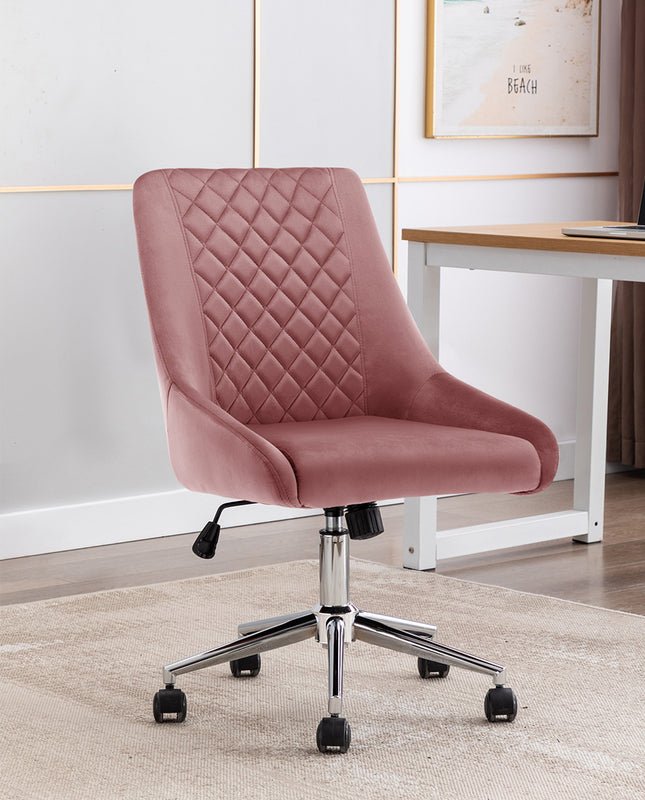 Topeka Diamond Quilting Silver Base Velvet Task Chair DUHOME Duhome