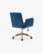 DUHOME velvet task chair dark blue details