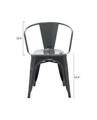 18" Charlotte Stackable Steel Dining Chairs Set of 4