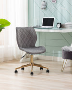 DUHOME comfortable armless desk chair grey