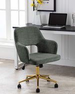 DUHOME low back swivel office chair green