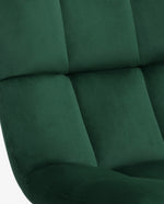 dark green square tufted chair with comfy material