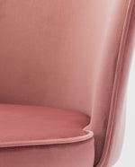velvet barrel chair details