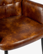 Faux Leather Wingback Chair with Soft Cushion