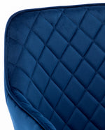 DUHOME Denver Rhombus velvet occasional chair dark blue details