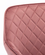 DUHOME Denver Rhombus pink velvet accent chair details