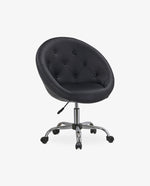 black leather velvet rolling desk chair