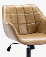DUHOME brown leather home office chair cream display