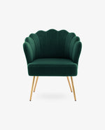 DUHOME Sacramento scalloped barrel chair green front view