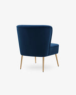DUHOME blue velvet slipper chair back view