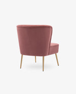 DUHOME pink velvet slipper chair back view