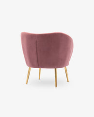 DUHOME Branson glam accent chair pink back view