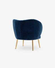 DUHOME Branson glam lounge chair blue back view