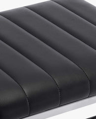 Macon Channel-Tufted Faux Leather X Bench