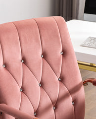 Pink Home Office Chair with Rhinestone Decorated Back