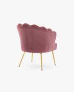 DUHOME Sacramento scalloped accent chair pink back view
