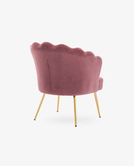 DUHOME Sacramento scalloped accent chair pink back view